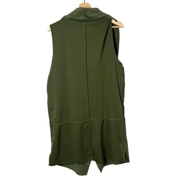 Soft Surroundings Vienna Moss Forest Green Mid Length Vest L - Picture 2 of 4